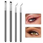 4 Pieces Eyeliner Brush Fine Flat Eyebrow Brush Set Ultra Fine Thin Tip Bent Eyeliner Eye Makeup Brushes for Applying Gel Cream Liquid Eye Liner