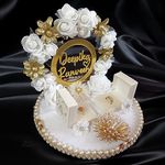 It's a Match Personalized Engagement Ring Platter, Ring Plate, Ring Tray, Decorative Plate for Ring Ceremony (White, Velvet)