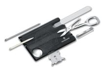 Victorinox Swiss Card Nail Care, Swiss Made Pocket Tool, Credit Card Size, 13 Functions, File, Scissors, Black Transparent