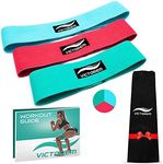 Victorem Resistance Hip Booty Bands Set - Fabric Thigh Bands for Glutes and Legs Exercise - with Digital Workout Guide