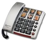 Amplicomms Bigtel 40 - Big Button Phone for Elderly - Loud Sound Phones for Hard Hearing Aid Compatible Phones - Corded Big Number Telephone