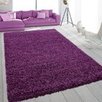 SASONS® Extra Large Shaggy Rug 5cm Thick Soft Pile Modern Fluffy Rugs for Living Room Bedroom Floor Carpet Mat Non Shedding Warm Colours Small Large X-Large Area Rugs (Purple, 120 x 170cm)