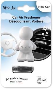 LITTLE JOE Désodorisant Voiture Senteur Voiture Neuve, Personnage à fixer sur l'Aérateur, Blanc, NEW CAR