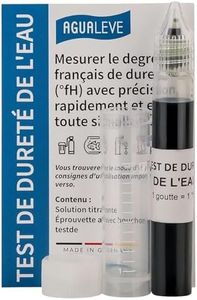 AGUALEVE® Test de dureté de l'eau Degrés de dureté Français *Nouveau* | Mesure Rapide, Simple et précise | Qualité de Marque Made in Germany | 25-200 mesures, Selon la dureté | 1x 15ml