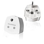 2-PACK Indian to UK Plug Adapter,SHUOMAO 3 Pin Indian to 3 Pin UK Plug Adaptor,India/Pakistan/Sri Lanka to to UK Converter Plug Travel Adaptor with 5A Fuse,for Type D Appliance(White)