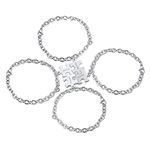 VNOX Customized Puzzle Bracelet for BFF, Stainless Steel 4 Pieces Link Charm Matching Jigsaw Cuff for Sisters Best Friends Personalized Friendship Bracelets Birthday Gift for Women Girls