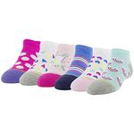 Gold Toe girls Fairy Tale No Show Socks, 6-pairs, Aqua/Light Pink, Large