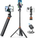 EUCOS 62" Phone Tripod, Tripod for iPhone & Selfie Stick with Remote, Extendable Cell Phone Stand & Ultimate Phone Holder, Solidest Phone Stand Compatible with iPhone/Android