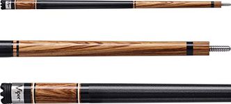 Viper Naturals 58" 2-Piece Billiard/Pool Cue, Zebrawood, 18 Ounce