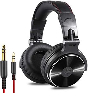 OneOdio Over Ear Headphone Studio Wired Bass Headsets with 50mm Driver, Foldable Lightweight Headphones with Shareport and Mic for DJ Monitoring Mixing Guitar PC TV