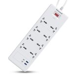 Honeywell 8 Out Surge Protector with Master Switch, Spike Guard/Extension Board, 8 Outlet, 2xPD20W & 2xUSB, 36000Amp, 1.8 Meter Cord, DSW, Automatic Overload Protection, 3 Years Manufacturer Warranty