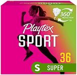 Playtex Sport Tampons with Flex-Fit Technology, Super, Unscented - 36 Count by Playtex