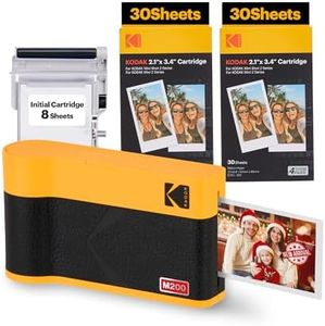 KODAK Mini 2 ERA 4PASS Mobile Photo Printer (5.3 x 8.6 cm) (Yellow, Photo Printer + Package of 68 Sheets)