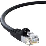 InstallerParts (5 Pack Ethernet Cable CAT5E Cable UTP Booted 40 FT - Black - Professional Series - 1Gigabit/Sec Network/Internet Cable, 350MHZ