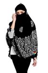 PRACHARAN Women Cotton Stylish Hand Printed Scarf, Anti Pollution Full face Scarf With UV Sun Rays Protection Scarf for Women, Dust (Black)