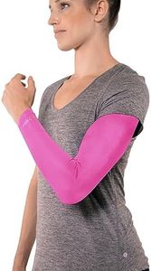 Copper Compression Arm Sleeve - Copper Infused Full Arm Brace for Forearm, Bicep, Triceps - Tennis Elbow, Basketball, Golf, Arthritis, Tendonitis, Bursitis, Post Surgery Rehab - Pink - XL