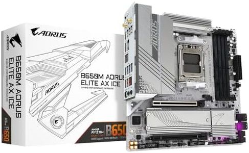 Gigabyte B650M AORUS Elite AX ICE Motherboard - Supports AMD Ryzen 8000 CPUs, 12+2+2 Phases Digital VRM, up to 8000MHz DDR5 (OC), 1xPCIe 5.0 + 1xPCIe 4.0 M.2, Wi-Fi 6E, 2.5GbE LAN, USB 3.2 Gen 2