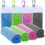 TowelTouch Cooling Towel Workout, Gym, Fitness, Golf, Yoga, Camping, Hiking, Bowling, Travel, Outdoor Sports Towel for Instant Cooling Relief (4 Packs)