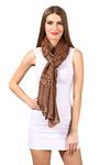 Pashtush Women's Woolen Floral Scarf, Colour Brown Espresso, Free Size