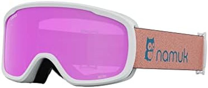 Giro Buster Kids Ski Goggles - Snowboard Goggles for Youth, Boys, Girls- Namuk Bluebalu Strap with Amber Pink Lens