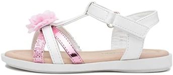 Walkright Girls White and Pink Shimmer Sandal - Size 13 Child UK - White