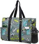 NGIL Zip-Top Tote Bag with Exterior Pockets for Working Women, Nurses, and Moms, Design in USA (Nurse Black)