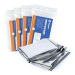 Camping Emergency Blankets 4 Packs, 213cmx132cm, Reusable Mylar Thermal Blankets for Survival Gear, Ideal for Camping, Hiking, Retains 90% Body Heat in Cold, Snow & Winter Emergencies