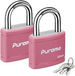 Puroma 2 Pack Keyed Padlock with 3 