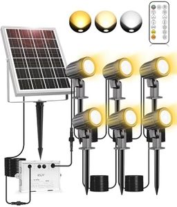 CLV 6 in 1 Solar Spotlights Outdoor Garden, Solar Powered Light Remote Solar Landscape Spotlights IP66 Waterproof Solar Spike Light for Garden, Lawn, Patio, Solar Garden Floodlight 2700K/4000K/6500K