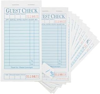 PEDOBALI 50 Pcs Green Guest Checks Books Waitress Notepad Waiter Checkbook Server Note Pads Paper Checks for Restaurants Business Servers, 60 Sheets/Pack, 3000 Total Tickets