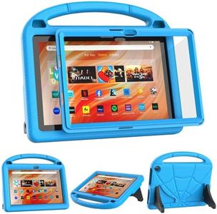 Fire HD 10 & HD 10 Plus Tablet Case for Kids(13/11th Gen, 2023/2021 Release)- Patamiyar Lightweight Shockproof Case with Screen Protector Handle Stand for Fire HD 10 Kids & Kids Pro -Blue