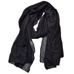 Woogwin Women's Cotton Scarves Lady Light Soft Fashion Solid Scarf Wrap Shawl(Black)