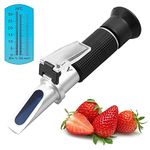 AUTOUTLET Brix Refractometer Aluminum 0~32% Digital LCD Display Beer Wine Sugar Test Tool Kit Dual Scale, Brix Scale and Specific Gravity Scale ATC 10°C~30°C