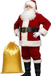 Potalay Men's Deluxe Santa Suit 11p