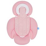 COOLBEBE New 2-in-1 Head & Body Supports for Baby Newborn Infants - Extra Soft Stroller Cushion Pads Car Seat Insert, Prefect for All Seasons, Pink