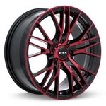 RTX Vertex Alloy Wheel Rim Size 17x7.5 Bolt Pattern 5x114.3 Offset 40 Center Bore 73.1 Black Machined Face Red Clear Center Caps Included Lug Nuts NOT Included (Rim Priced Individually)