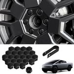 Wheel Lug Nut Cover Caps for Cybertruck Model Y Model 3, 24 PCS Screw Cover Caps 21MM Inter Nut Cover Caps, Matte Black