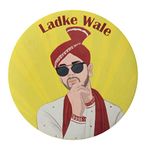 Papboo Ladke Wale, Team Groom Glossy Finished Wedding Badges (Multicolor, 54 Mm) Pack of 15