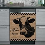 Farmhouse Cow Magnet Sticker Dishwasher Cover for Front Door,Refrigerator Magnet Cover, Dishwasher Covers Decorative(23 x 26 Inches)