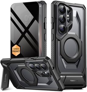 TONGATE Magnetic for Samsung Galaxy S26 Ultra Case with Aluminum Alloy Kickstand, Compatible with MagSafe, TPU Non-Slip Edge, Military Grade Protection Shockproof Case for S26 Ultra, Black