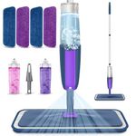 MEXERRIS Spray Mops Wet Dry Mops for Floor Cleaning Microfiber Hardwood Floor Cleaning Mop with Spray Dust Mops with 2 Refillable Bottle 4 Mop Pads Flat Mops for Laminate Wood Ceramic Floor Cleaning