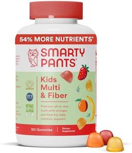 SmartyPants Kids Multivitamin Gummies and Fiber Supplement: Omega 3 Fish Oil (EPA/DHA), Vitamin D3, C, Vitamin B12, B6, Vitamin A, Zinc, Fiber Gummies, Three Fruit Flavors, 120 Count (30 Day Supply)