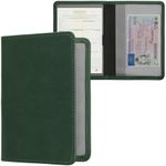 kwmobile Registration and Insurance Holder - Car Document Holder for Vehicle Documents and Cards - PU Leather - Forest Green