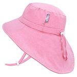 Jan & Jul Toddler Hats for Girls UPF 50 Wide Brim Waterproof (M: 6-24 Months, Pretty Pink)