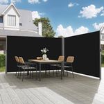 VEVOR Retractable Side Awning, UV 50 71''x 236'' Full Aluminum Rust-Proof Patio Sunshine Screen, 280 g Thicken Privacy Divider & Wind Screen for Courtyard, Balcony, Roof Terraces and Pools, Black