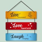 EXPLEASIA Decorative Wall Hanging Wooden Art Decoration Item for Home | Office | Living Room | Bedroom | Decoration Items |Home Decor| Gift Items (live Love Laugh (Heart))