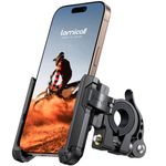 Lamicall Motorcycle Bike Phone Mount - [No Block Camera] [1s Lock] Bike Cell Phone Holder Clamp, Bicycle Scooter Handlebar Clip, Gifts for iPhone 17 16 15 Pro Max, Galaxy S25 S26 Ultra, 4.7-7" Phones