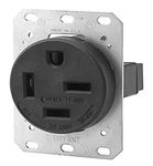 Bryant Electric 8460FR 60 Amp 250V NEMA 15-60R Flush Straight Blade Receptacle, Black