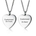 Personalised Cremation Urn Jewelry for Ashes, Stainless Steel Customised Name Date Heart Shape Memorial Human Pet Ashes Holder Necklace, Funeral Urn Pendant Chain, Sentimental Keepsake Jewellery