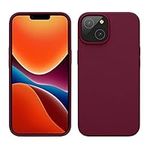 kwmobile Case for iPhone 14 Case - Slim Soft TPU Silicone Cover - Works with Wireless Charging - Rhubarb Red